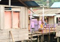 Kids in fishermen village in Manokwari Royalty Free Stock Photo