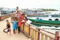 Kids in fishermen village in Manokwari Royalty Free Stock Photo