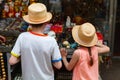 Kids at flea market Royalty Free Stock Photo