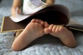 Kids foot closeup Royalty Free Stock Photo