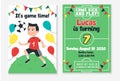 Kids football birthday party invitation