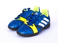 Kids football shoes or soccer boots isolated