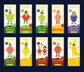 Kids fruit juice packaging vector templates set