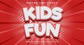 Kids Fun 3d editable text style effect Royalty Free Stock Photo