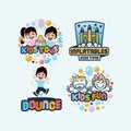 Kids Fun Logo Set Royalty Free Stock Photo