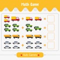Maths game with pictures for children easy level. education game for kids preschool worksheet activity vector Royalty Free Stock Photo