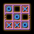 Kids Game Noughts And Crosses neon glow icon illustration