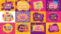 Kids game zone banner. Children game party posters, kid play area, entertainment, education room. Baby playground