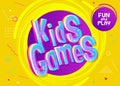 Kids Games Vector Background in Cartoon Style.