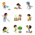 Kids Gardening Illustrations Collection