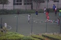 Kids getting football training on the ground