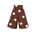 Kids girls pants. Childs summer wide-leg trousers with polka dot print. Fashion wearing, childrens apparel for warm
