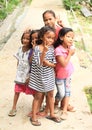 Kids - girls posing on street of Labuan Bajo