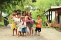 Kids - girls posing on street of Labuan Bajo