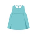 Kids girls summer dress. Childs clothes. Little girly apparel, wearing with nice collar. Fashion modern girlish