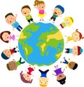 Kids and globe