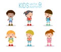 Kids go to school, back to school, Cute cartoon children, happy children Royalty Free Stock Photo