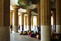 Kids group in the Guell Park in Barcelona on school outing