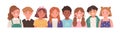 Kids group portrait. Diverse elementary school children. Cute happy boys and girls of different race. Smiling little Royalty Free Stock Photo