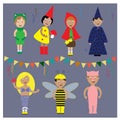 Kids Halloween or Christmas party costume. Royalty Free Stock Photo