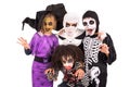 Kids in Halloween costumes Royalty Free Stock Photo