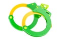 Kids Hand Cuffs, plastic handcuffs. 3D rendering