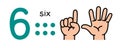 6, Kids hand showing the number six hand sign. Royalty Free Stock Photo