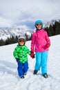 Kids has a fun on ski Royalty Free Stock Photo