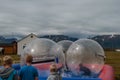 Kids having fun in inflatable balls