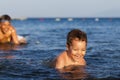 Kids having fun in the sea Royalty Free Stock Photo