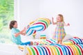 Kids having pillow fight Royalty Free Stock Photo