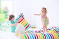 Kids having pillow fight Royalty Free Stock Photo