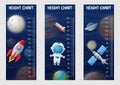Kids height chart with solar system planets Royalty Free Stock Photo