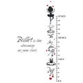 Kids height ruler with a ballet for wall decals, wall stickers - Vector