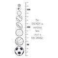 Kids height ruler with balls for wall decals, wall stickers - Vector