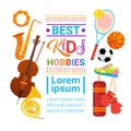 KIds Hobbies Art Classes Logo Workshop Creative Artistic School For Children Development Banner