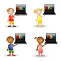 Kids Holding ABC Computers