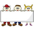 Kids holding blank card Royalty Free Stock Photo