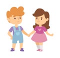 Kids holding hands vector illustration. Royalty Free Stock Photo