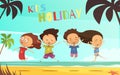 Kids Holiday Flat Vector Illustration