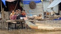 Kids at home, Tonle Sap, Cambodia Royalty Free Stock Photo