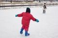 Kids ice skating
