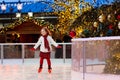 Kids ice skating in winter. Ice skates for child Royalty Free Stock Photo