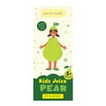 Kids juice pear flat packaging template