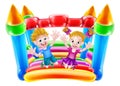 Kids Jumping on Bouncy Castle