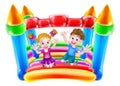 Kids Jumping on Inflatable Castle