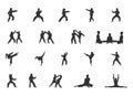 Kids Karate Silhouettes, Karate Silhouettes, Martial Arts Silhouette, Karate Girl Silhouette, Kick boxing, Karate Royalty Free Stock Photo