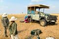 Kids on safari game drive Royalty Free Stock Photo