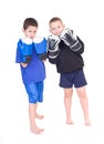 Kids Kickboxing Fight Royalty Free Stock Photo