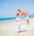 Kids with kite Royalty Free Stock Photo